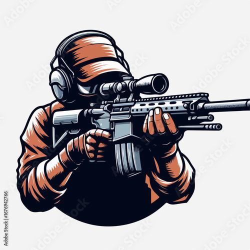 illustration vector of shooter 
