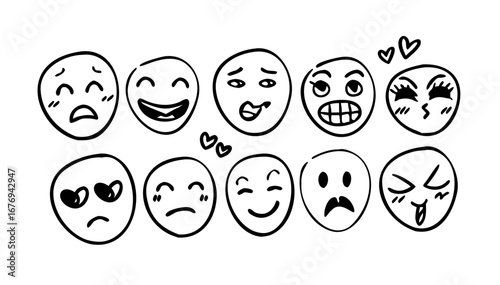 Black Hand Drawn Doodle Heart with Sparkle love romance