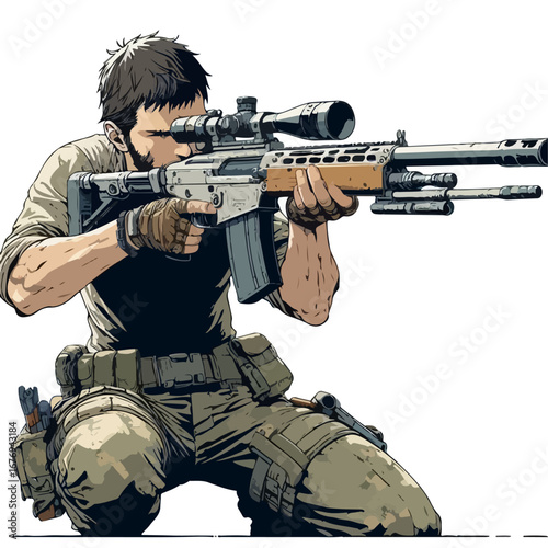 illustration vector of shooter 