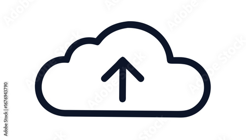 Cloud upload symbol with upward arrow data transfer