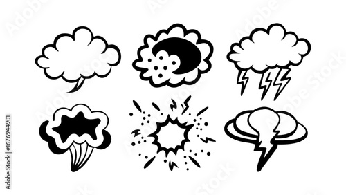 Comic book explosion effect with starburst and sound words vector