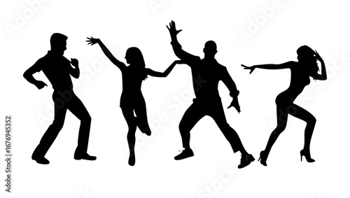 Couple performing salsa dance with flowing movements bachata latin dance