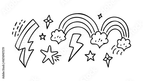 Hand drawn outline of a running shoe footwear athletic shoe