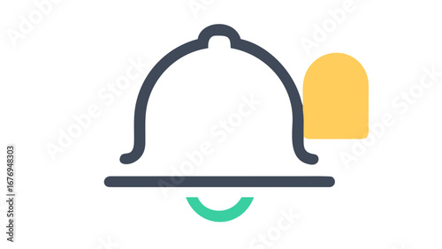 Notification bell with alert indicator symbol communication