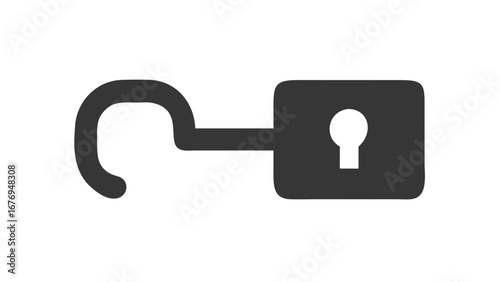 Open padlock with keyhole symbol unlock security