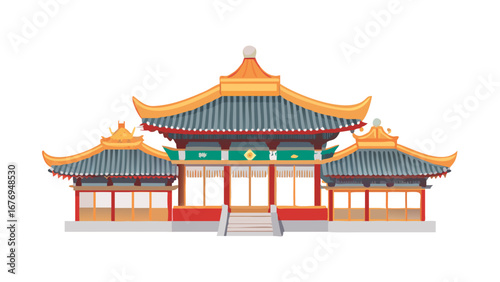 Ornate Chinese temple with tiered roofs traditional architecture ornate design