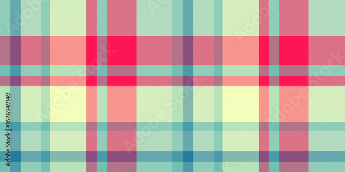 Deco textile seamless check, lady pattern plaid texture. Advertisement vector fabric tartan background in light and bright colors.