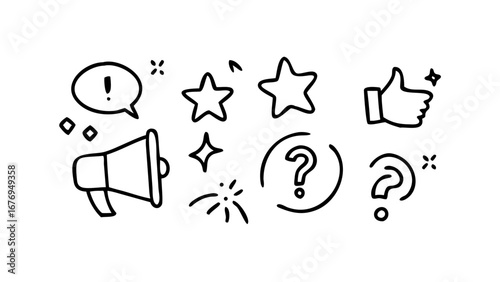 Playful Megaphone with Sound Waves audio announcement