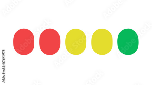 Red yellow green circles row vector
