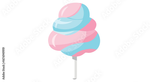 Whimsical delight of cotton candy artwork, a colorful confectionary treat that evokes sweet memories and playful fun in vector format
