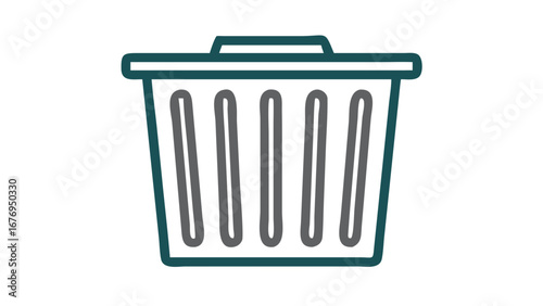 Teal and gray trash bin with vertical grooves trash can wastebasket