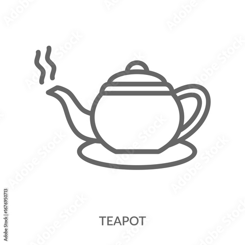 Teapot Icon Line Style. Design Vector Illustration