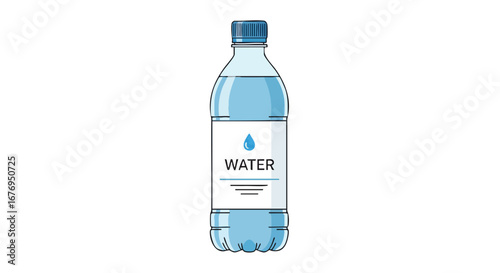 Hydration essentials: A refreshing bottle of pure water to quench your thirst illustration