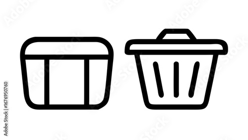 Trash bin with lid outline trash can waste