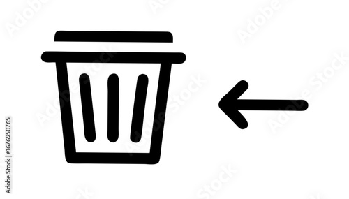 Trash Can Delete Silhouette symbol garbage