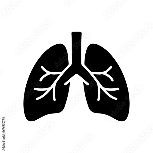 Human lungs icon vector isolated on white