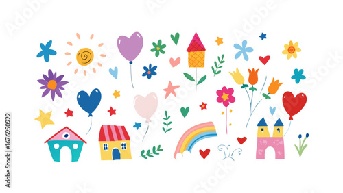 Whimsical Collection of Colorful Illustrations children fantasy