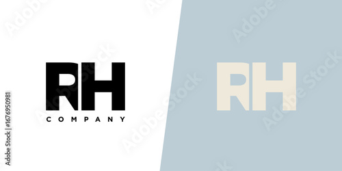 Letter R and H, RH logo design template. Minimal monogram initial based logotype.