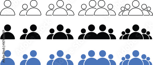Set of People group icon. Teamwork process symbols enterprise workflow. project management success. people group council  
