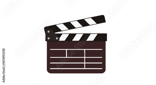 Classic film clapperboard icon, vector illustration for movie production projects ready for action, filming tool perfect for cinematic visuals