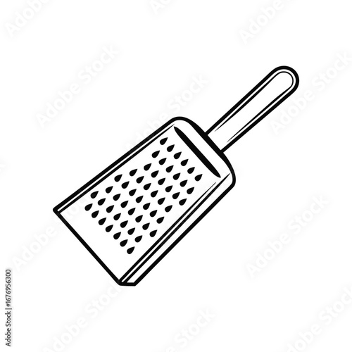 Cheese Grater Graphic: A simple, artistic, and monochrome depiction of a cheese grater