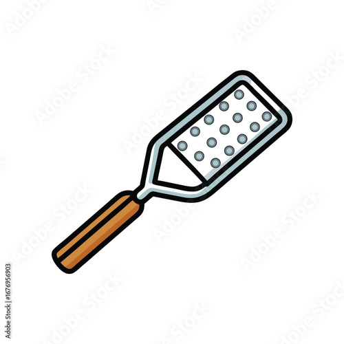 Pedicure Grater Tool: Depicting a high-angle view, this graphic shows a modern foot grater. It is the quintessential tool for pedicures. 