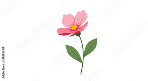 Elegant pink blossom artfully isolated against a clean white background, perfect for spring designs