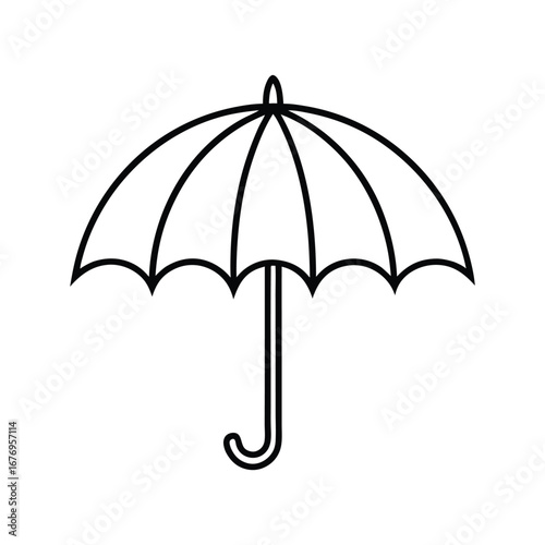 black umbrella isolated on white