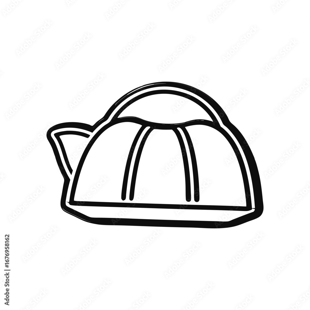 Fototapeta premium Kettle Silhouette: A minimalist monochrome illustration of a classic kettle design. Perfect for kitchen, food and drink concepts.