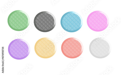 Luxury 3D Circle button Collection Embossed Metallic Style