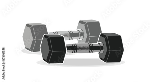 Pair of dumbbells resting, symbolizing strength, exercise, and commitment to fitness and healthy lifestyle regime