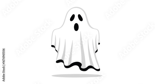 Spooky Specter: A Playful Ghost Illustration for Halloween and Themed Decorations