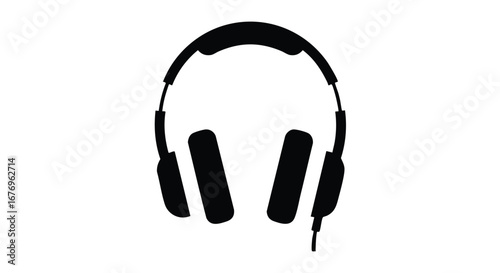 Minimalist headphone illustration showcasing modern audio equipment and a clean silhouette perfect for sound production or creative designs