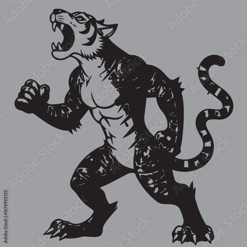 vector illustration of a wolf body builder 100% fully editable vector file.