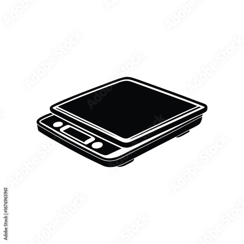 Precision Scale: A monochrome depiction of a sleek, accurate scale, poised on a surface ready to quantify the tangible essence of value.