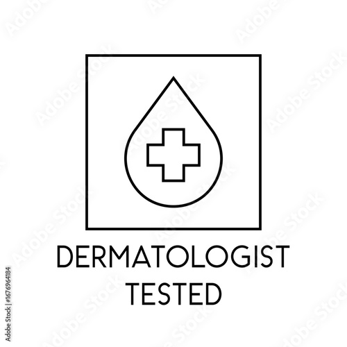 Dermatologist Tested Cosmetic Care Vector Symbol