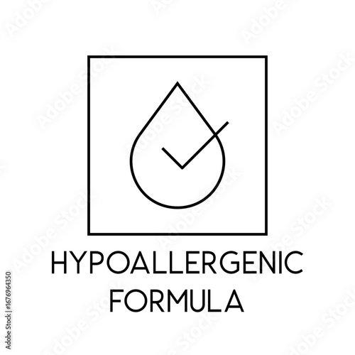Hypoallergenic Formula Cosmetic Safety Vector Icon