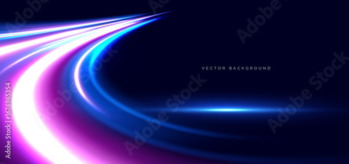 Blue beam speed movement rays on dark blue background.
