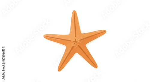 Isolated orange starfish illustration on a white backdrop evokes seaside charm and nautical simplicity for creative marine themes visuals