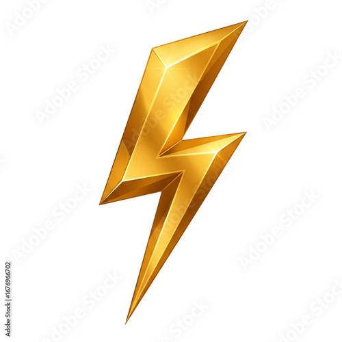 Golden lightning bolt symbol of power and energy.