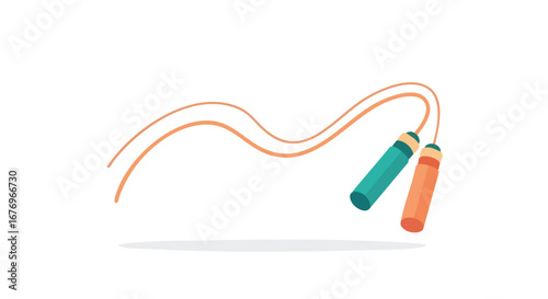 Stylized Jumping Rope Illustration Depicting Fitness and Play, Emphasizing Healthy Lifestyle Choices and Energetic Activity with Simple Design