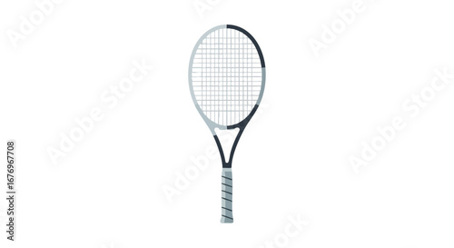 Isolated tennis racquet illustration with balanced design and aesthetic grip ideal for sport equipment related projects and visual concepts