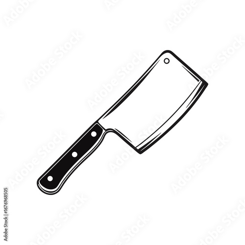 Sharp Cleaver: A clean-cut illustration of a cleaver, embodying precision and sharpness, perfect for culinary or butchery applications.