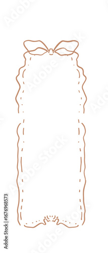 Bookmark Frame with Bow — Whimsical Hand Drawn