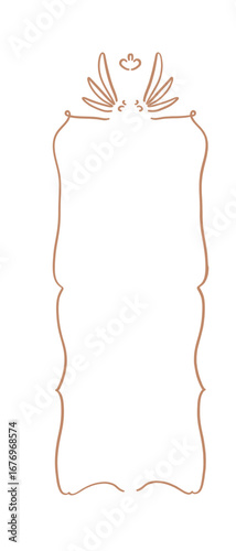 Bookmark Frame with Bow — Whimsical Hand Drawn