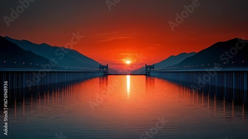 Wallpaper Mural The Magnificent Scenery of Sunset Reflected on the Tranquil Lake Torontodigital.ca