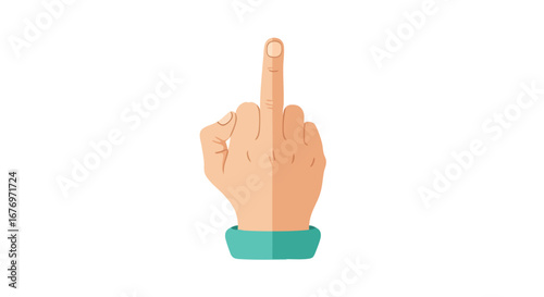 Illustrated hand gesture displaying contempt and defiance symbolizing irreverence and bold expression of disapproval graphic element