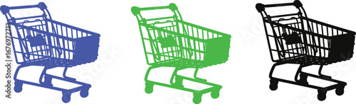 Shopping cart vector illustration for grocery store item