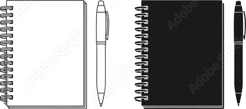 Notebooks and pens vector illustration for education use