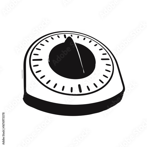 Timer Silhouette: A precise silhouette captures a classic kitchen timer, its hands poised to mark the passage of time with precision and reliability.